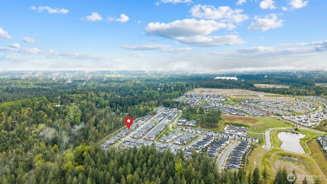 33455 Holly Ave SE, Black Diamond, WA 98010 - birds eye view of property featuring a water view and a wooded view