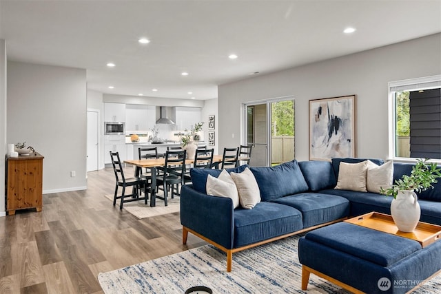 33455 Holly Ave SE, Black Diamond, WA 98010 - living area with light wood finished floors and recessed lighting