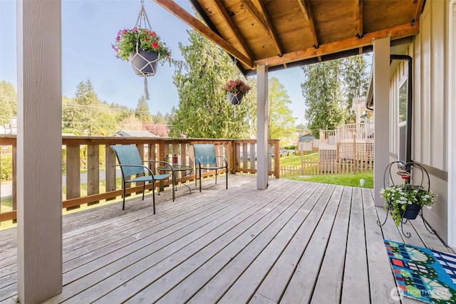 view of wooden deck