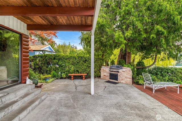 view of patio / terrace with a grill and area for grilling