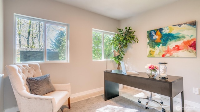office area with baseboards