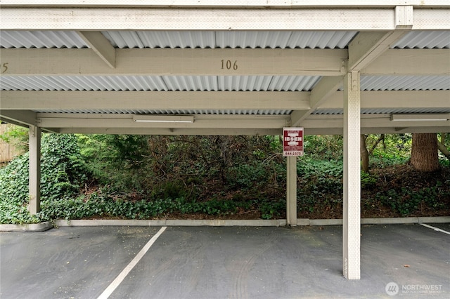 exterior space featuring parking