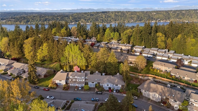 2606 174th Ave NE, Redmond, WA 98052 - drone / aerial view featuring a water view, a residential view, and a wooded view