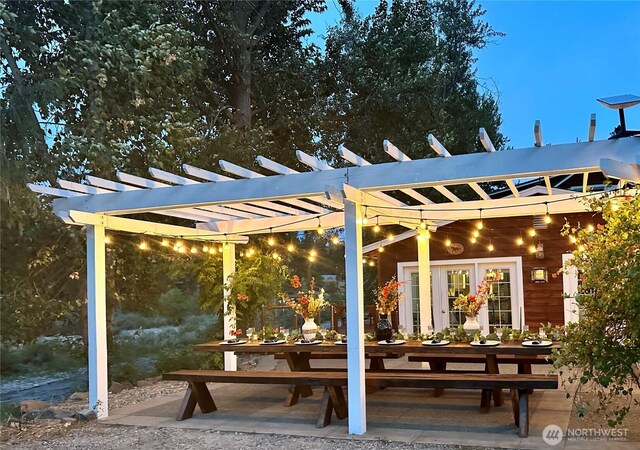 view of patio featuring a pergola
