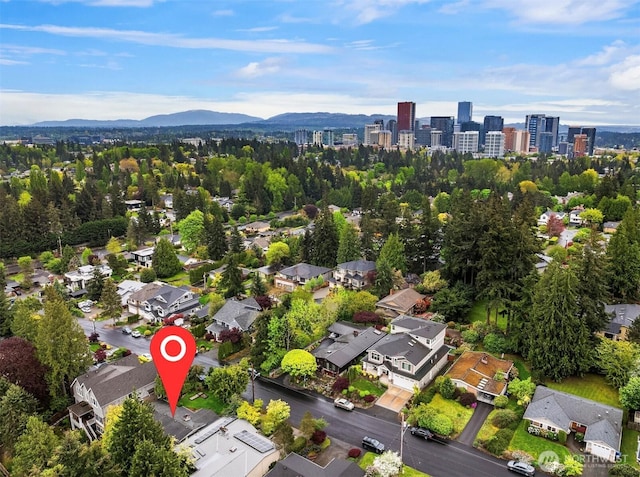 10210 NE 23rd St, Bellevue, WA 98004 - aerial view with a residential view and a mountain view