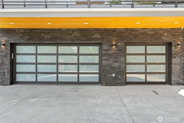 view of garage