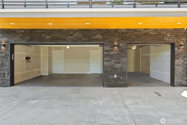 view of garage