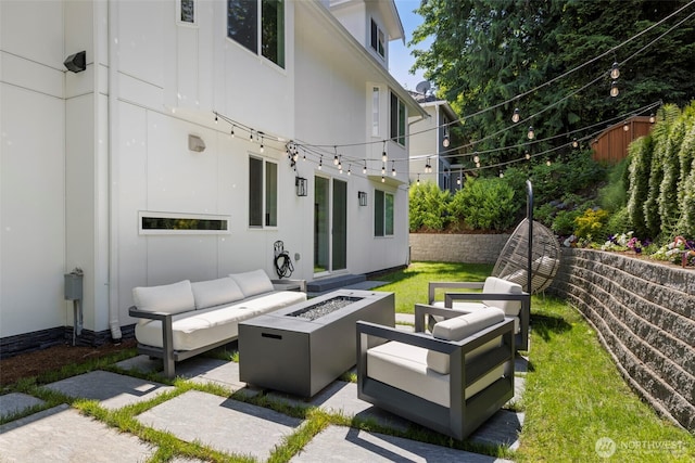 16831 84th Ln NE, Kenmore, WA 98028 - view of patio / terrace featuring an outdoor living space with a fire pit