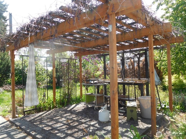 view of patio / terrace with a pergola