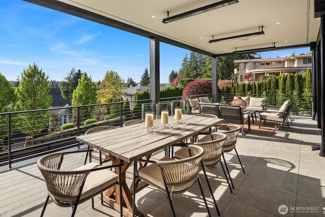 1032 89th Ave NE, Bellevue, WA 98004 - view of patio featuring a ceiling fan, an outdoor hangout area, and a balcony