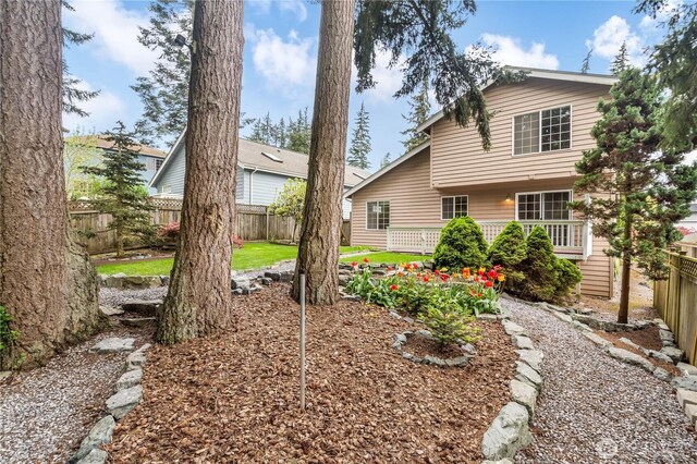 exterior space with a fenced backyard