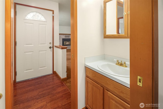 110 NW 110th St, Seattle, WA 98177 - bathroom with vanity and wood finished floors