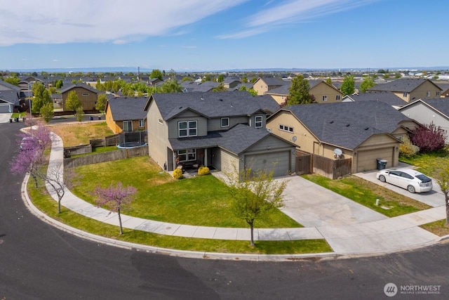 drone / aerial view with a residential view