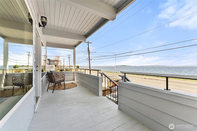 balcony with a water view