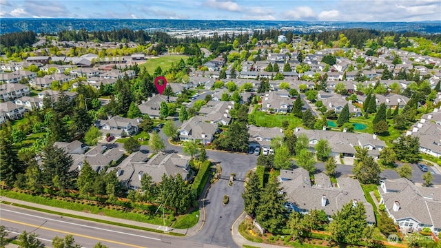 bird's eye view with a residential view