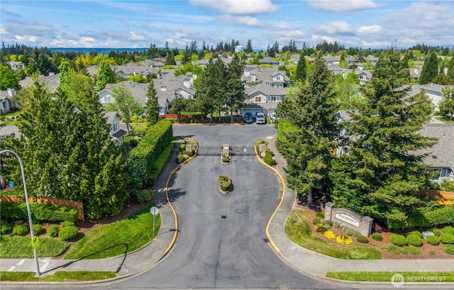 bird's eye view with a residential view