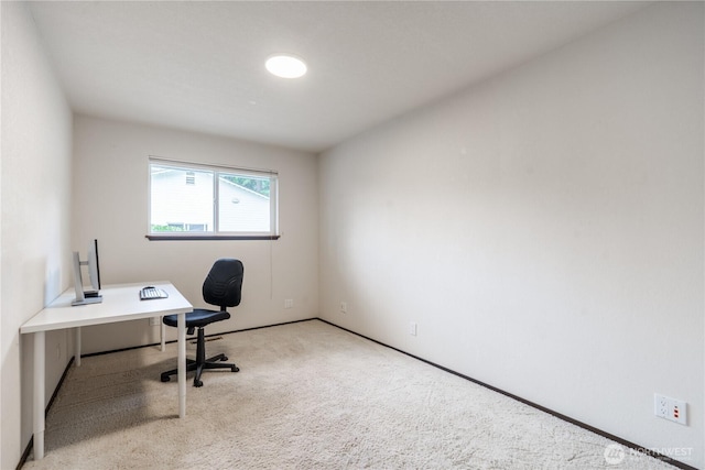 home office with carpet