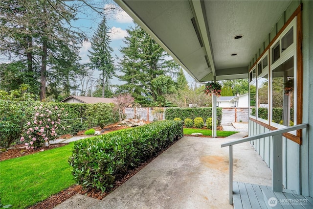 view of patio with fence