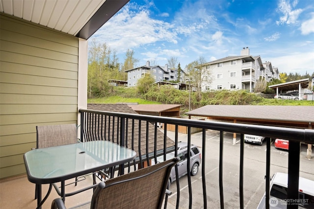 balcony with a residential view