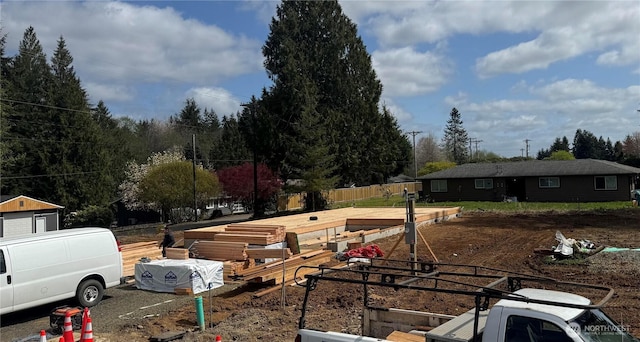 view of yard with fence