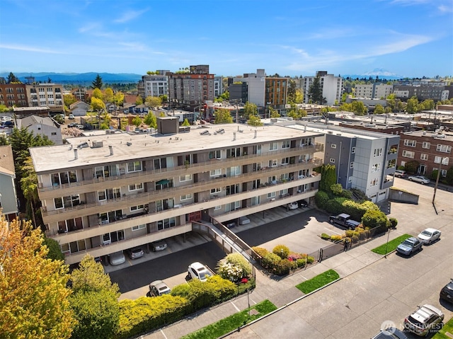 aerial view featuring a city view