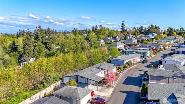 aerial view with a residential view