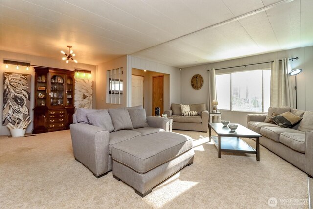 living area with carpet floors