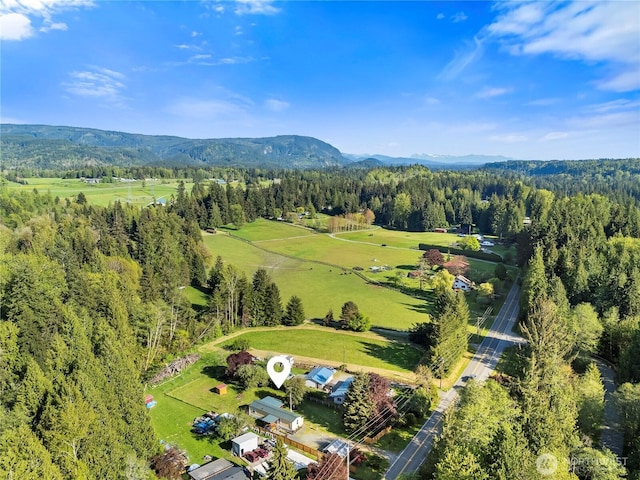 20323 Jordan Rd, Arlington, WA 98223 - bird's eye view of a heavily wooded area and a mountainous background