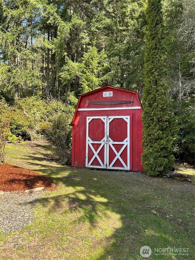 view of shed
