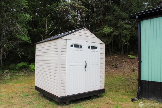 view of shed