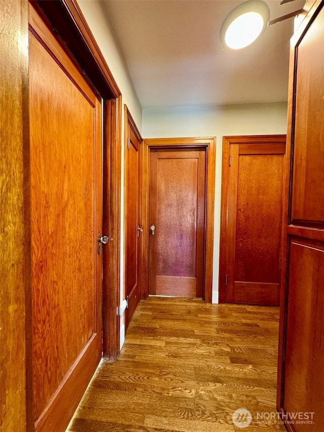hallway featuring wood finished floors