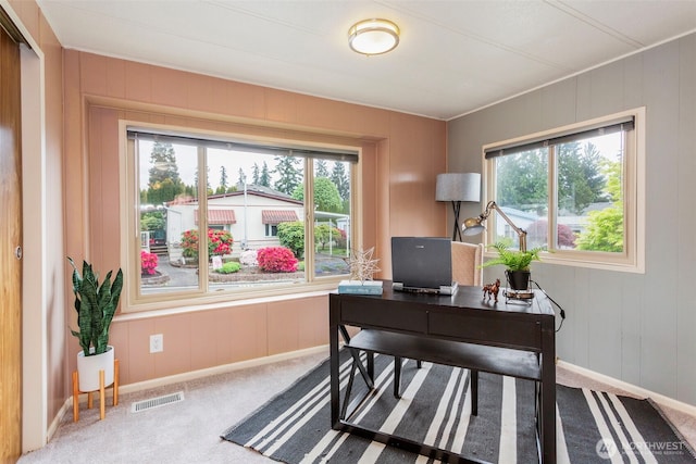 3832 164th St SW Unit 10, Lynnwood, WA 98087 - carpeted office with baseboards, visible vents, and a decorative wall