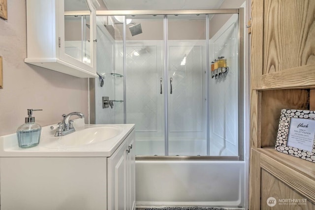 124 Aspen Ln, Packwood, WA 98361 - full bathroom with bath / shower combo with glass door and vanity