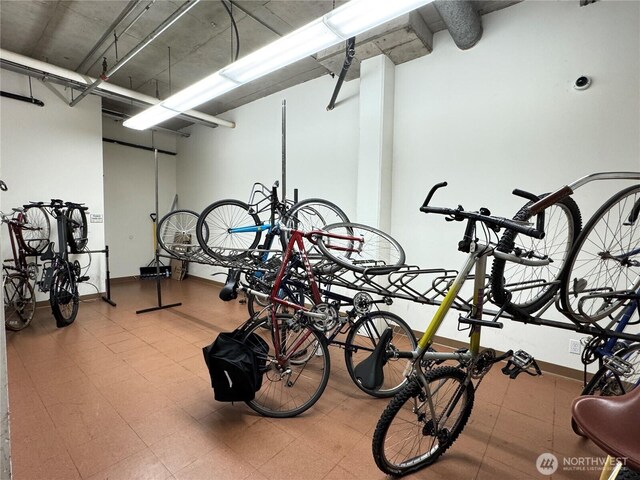 garage with bike storage