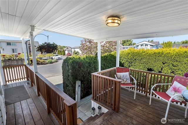 wooden deck with a porch