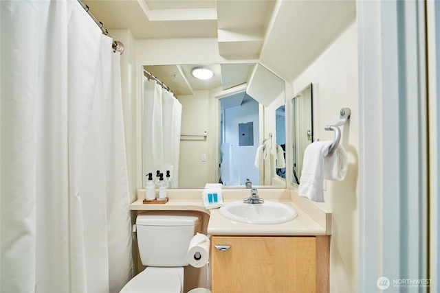425 Vine St Unit 709, Seattle, WA 98121 - full bath featuring toilet, electric panel, and vanity