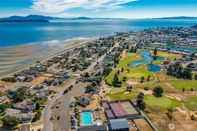 5726 Nakat Way, Blaine, WA 98230 - aerial view featuring a water and mountain view and view of golf course