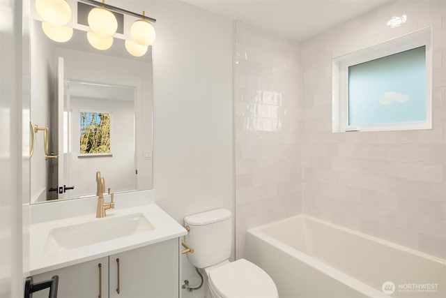 full bath with toilet and vanity