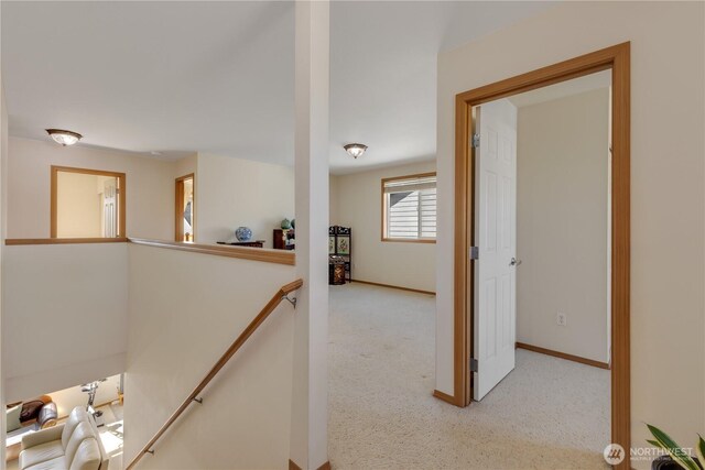 17422 90th Ave E, Puyallup, WA 98375 - corridor with an upstairs landing, carpet flooring, and baseboards