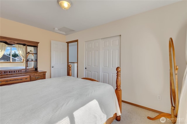17422 90th Ave E, Puyallup, WA 98375 - bedroom with a closet, light colored carpet, and baseboards