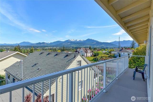 balcony with a mountain view