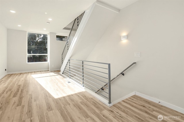 1400 N 95th St, Seattle, WA 98103 - interior space featuring wood finished floors, baseboards, and recessed lighting