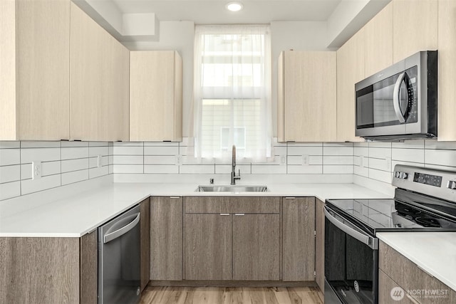 1400 N 95th St, Seattle, WA 98103 - kitchen featuring stainless steel appliances, modern cabinets, and a sink