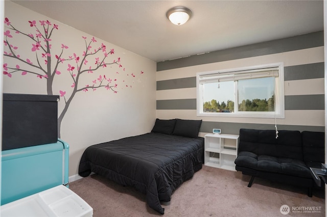 bedroom with carpet
