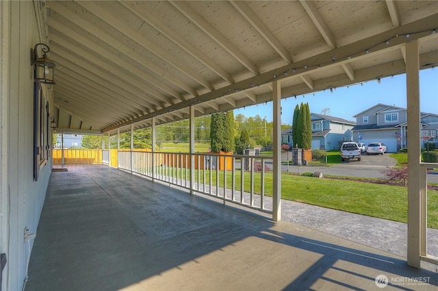 view of patio / terrace featuring a residential view