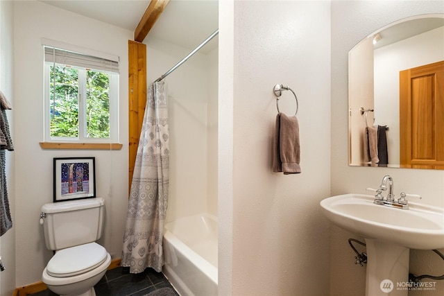 7502 Glacier Spgs, Deming, WA 98244 - bathroom with tile patterned floors and shower / bath combination with curtain