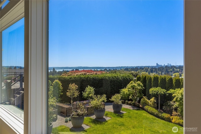 exterior space with a garden