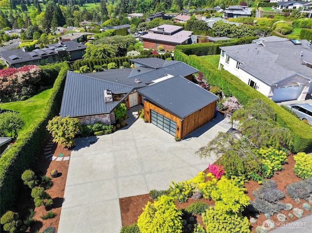 drone / aerial view with a residential view