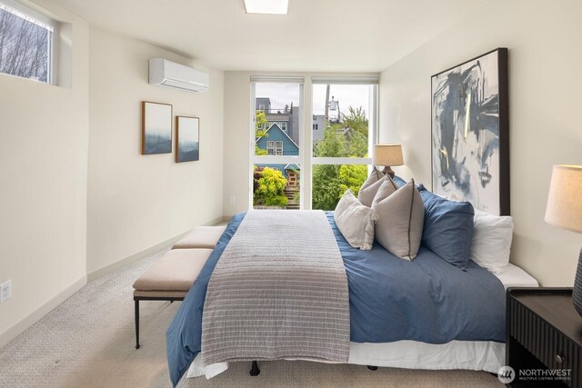 2612A SW Nevada St, Seattle, WA 98126 - bedroom with a wall unit AC and carpet floors
