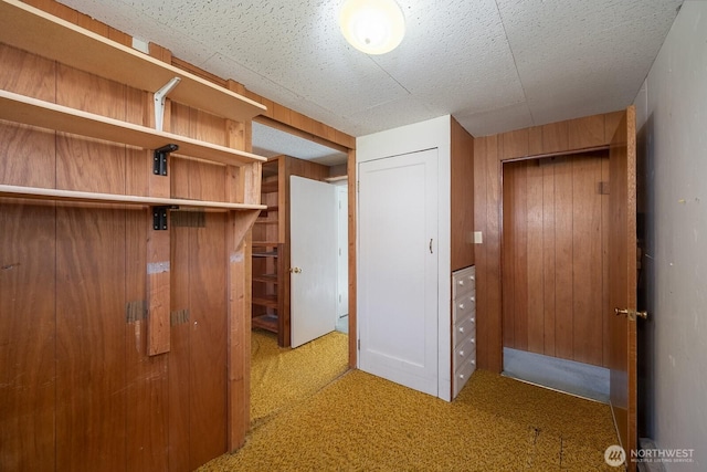 hall featuring carpet floors